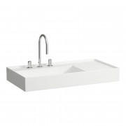 Раковина для ванной Laufen Kartell 90х46 см с 1 отверстием полка справа шлифованная керамика белый матовый H8183387571111