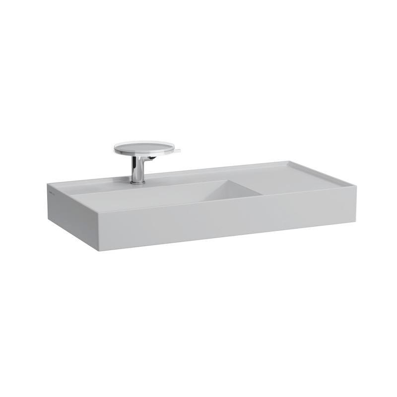 Раковина для ванної Laufen Kartell 90х46 см з 1 отвором полиця праворуч шліфована кераміка сірий H8183387591111