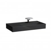 Раковина для ванной Laufen Kartell 90х46 см с 1 отверстием полка слева шлифованная керамика черный глянцевый H8183390201111