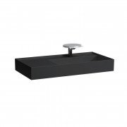 Раковина для ванной Laufen Kartell 90х46 см с 1 отверстием полка слева шлифованная керамика черный матовый H8183397161111