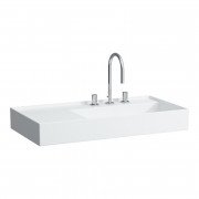 Раковина для ванной Laufen Kartell 90х46 см с 3 отверстиями полка слева шлифованная керамика белый матовый H8183397571581