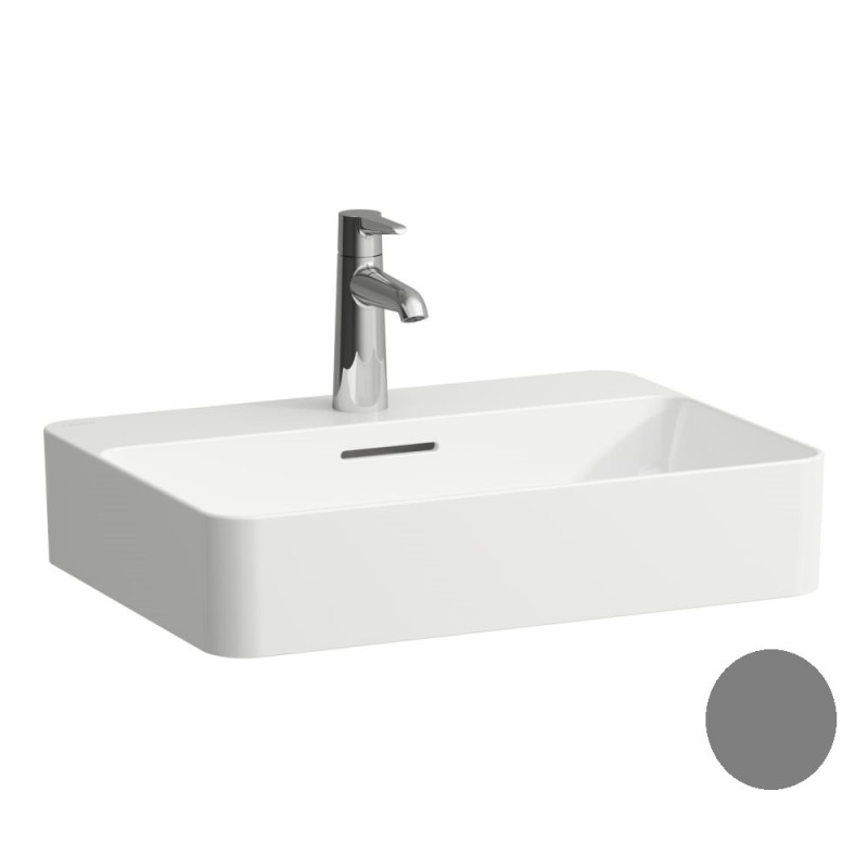 Раковина для ванної кімнати Laufen Val 55х40 см з 1 отвором кераміка графіт матовий H8122847581041