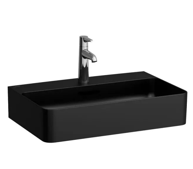 Раковина для ванной Laufen Val 55х40 см с 1 отверстием без перелива керамика черный матовый H8122847161111