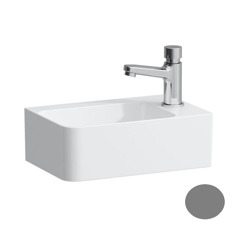 Міні-раковина для ванної Laufen Val 34х22 см з одним отвором праворуч без переливу кераміка графіт матовий H8152807581141