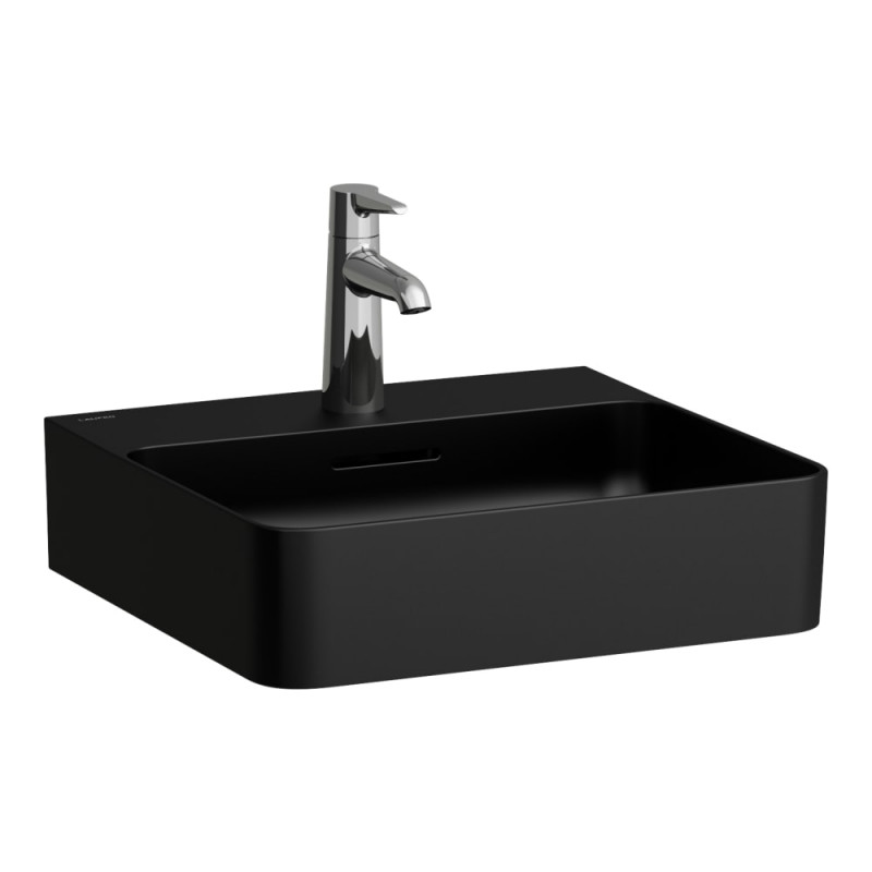 Раковина для ванної Laufen Val 45х42 см з 1 отвором кераміка чорний матовий H8152817161041