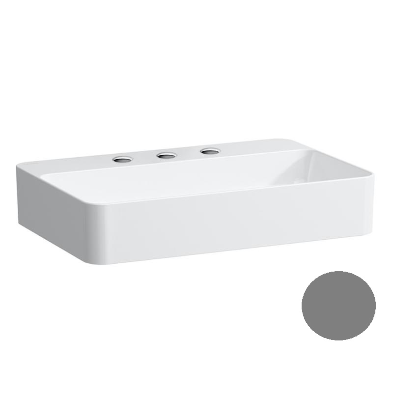 Раковина для ванной Laufen Val 60х40 см с 3 отверстиями без перелива керамика графит матовый H8122857581581