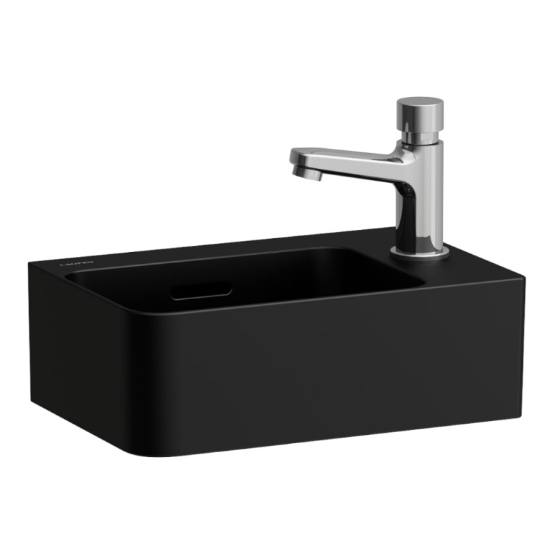 Міні-раковина для ванної Laufen Val 34х22 см з одним отвором праворуч кераміка чорний матовий H8152807161061