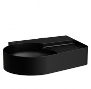 Раковина для ванной Laufen Val 53х40 см без отверстий без перелива полка справа керамика черный матовый H8152887161421