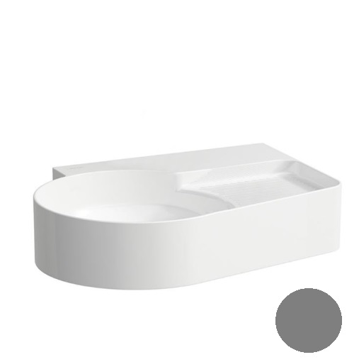 Раковина для ванной Laufen Val 53х40 см без отверстий без перелива полка справа керамика графит матовый H8152887581421