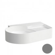 Раковина для ванной Laufen Val 53х40 см без отверстий без перелива полка справа керамика графит матовый H8152887581421