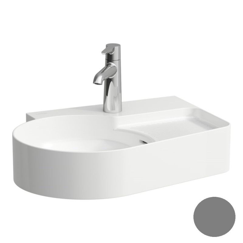 Раковина для ванной Laufen Val 53х40 см с 1 отверстием полка справа керамика графит матовый H8152887581061