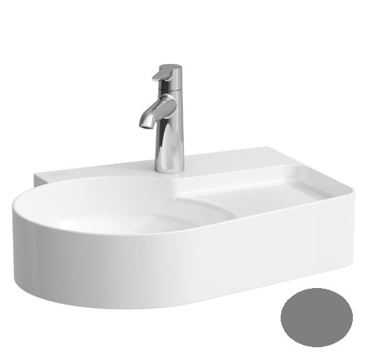 Раковина для ванної Laufen Val 53х40 см з 1 отвором без переливу полиця праворуч кераміка графіт матовий H8152887581111