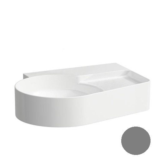 Раковина для ванної Laufen Val 53х40 см без отворів без переливу полиця праворуч кераміка графіт матовий H8152887581121