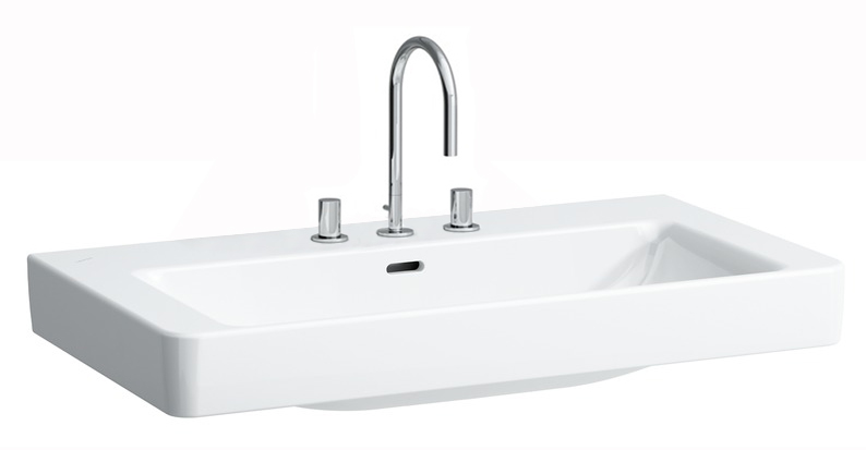 Раковина для ванной Laufen Pro S 85х46,5 см с 3 отверстиями шлифованная керамика белый с покрытием LCC H8169654001081