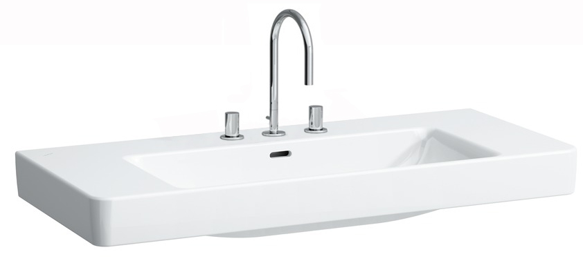 Раковина для ванной Laufen Pro S 105х46,5 см с 3 отверстиями шлифованная керамика белый с покрытием LCC H8169664001081