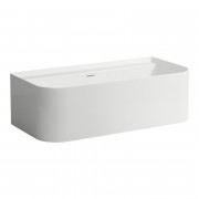 Ванна Laufen Sonar 160х81,5 см с отверстиями для смесителя искусственный камень Sentec solid surface белый H2203470000361