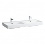 Раковина для ванної Laufen Pro S подвійна 120х46,5 см з 1 отвором на кожній чаші кераміка білий H8149660001041