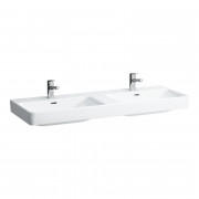 Раковина для ванної кімнати Laufen Pro S подвійна 130х46,5 см з 1 отвором на кожній чаші кераміка білий з покриттям LCC H8149684001041