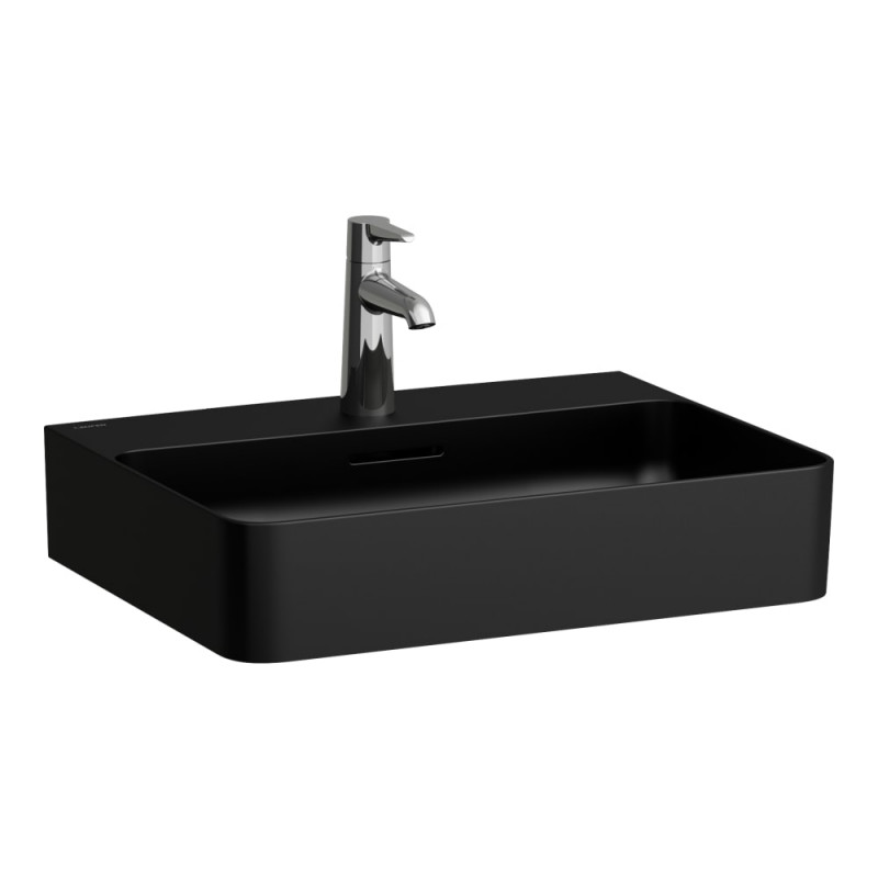 Раковина для ванной Laufen Val 55х42 см с 1 отверстием шлифованная керамика черный матовый H8162827161041