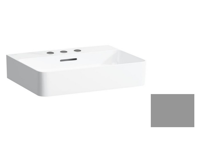 Раковина для ванной Laufen Val 55х42 см с 3 отверстиями шлифованная керамика графит матовый H8162827581081