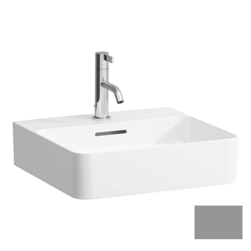 Раковина для ванной Laufen Val 45х42 см с 1 отверстием шлифованная керамика графит матовый H8162807581041