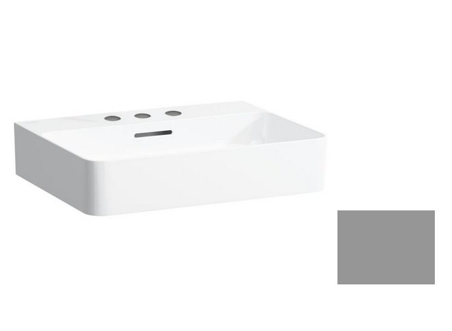 Раковина для ванної Laufen Val 55х42 см з 3 отворами шліфована кераміка графіт матовий H8162827581081