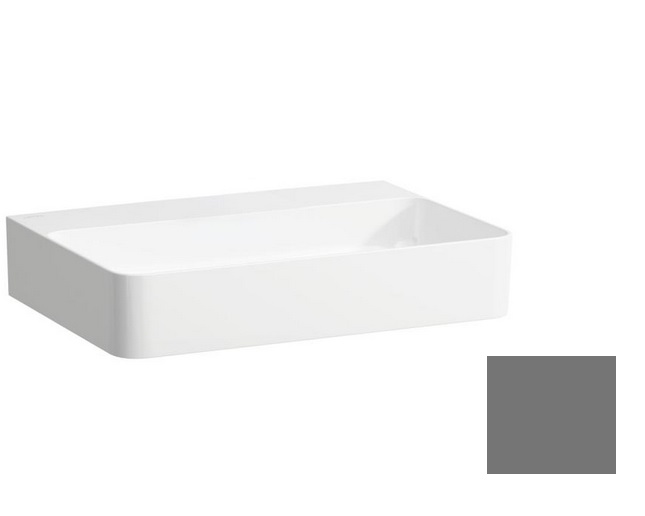 Раковина для ванной Laufen Val 60х42 см без отверстий без перелива шлифованная керамика графит матовый H8162837581121