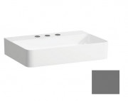 Раковина для ванной Laufen Val 60х42 см с 3 отверстиями без перелива шлифованная керамика графит матовый H8162837581581