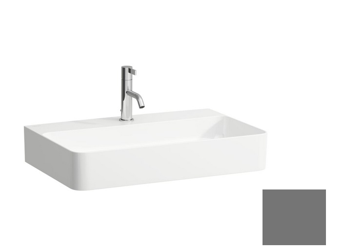 Раковина для ванной Laufen Val 65х42 см с 1 отверстием без перелива шлифованная керамика графит матовый H8162847581111