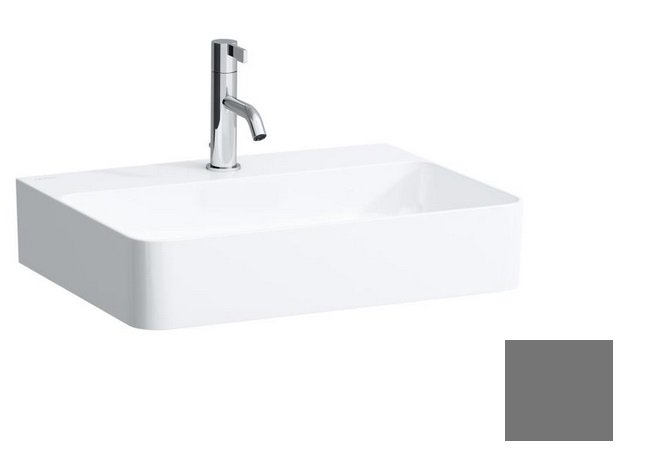 Раковина для ванной Laufen Val 60х42 см с 1 отверстием без перелива шлифованная керамика графит матовый H8162837581111