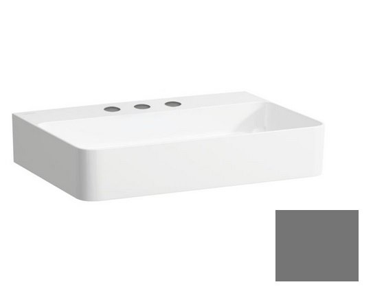 Раковина для ванной Laufen Val 60х42 см с 3 отверстиями без перелива шлифованная керамика графит матовый H8162837581581