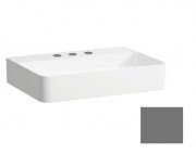 Раковина для ванной Laufen Val 60х42 см с 3 отверстиями без перелива шлифованная керамика графит матовый H8162837581581