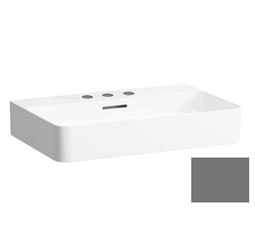 Раковина для ванной Laufen Val 65х42 см с 3 отверстиями шлифованная керамика графит матовый H8162847581081