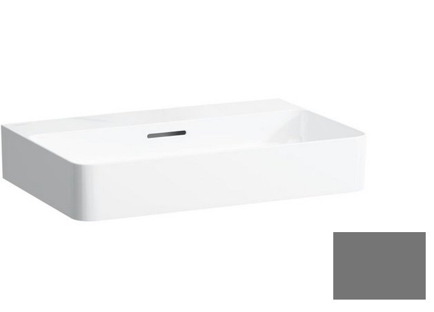 Раковина для ванной Laufen Val 65х42 см без отверстий шлифованная керамика графит матовый H8162847581091