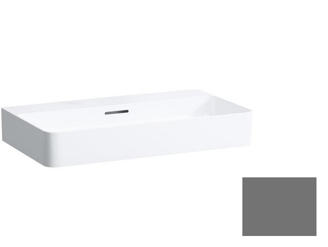 Раковина для ванной Laufen Val 75х42 см без отверстий шлифованная керамика графит матовый H8162857581091