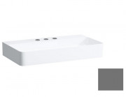 Раковина для ванної Laufen Val 75х42 см з 3 отворами без переливу шліфована кераміка графіт матовий H8162857581581