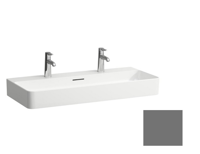 Раковина для ванной Laufen Val 95х42 см с 2 отверстиями шлифованная керамика графит матовый H8162877581071