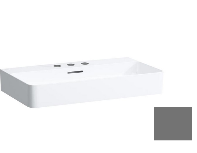 Раковина для ванной Laufen Val 75х42 см с 3 отверстиями шлифованная керамика графит матовый H8162857581081