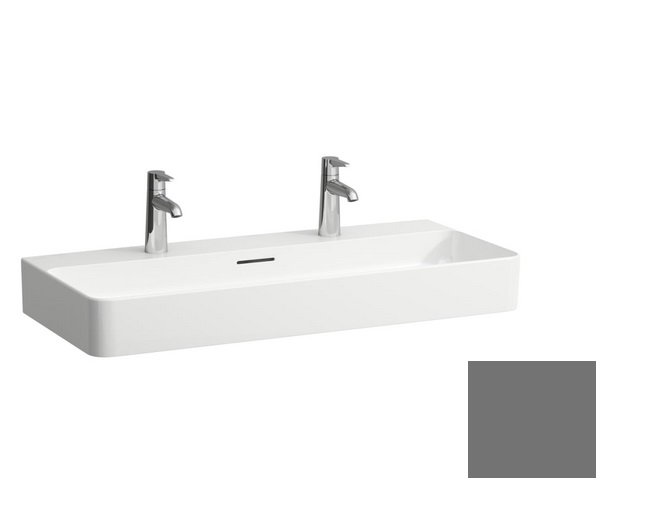 Раковина для ванной Laufen Val 95х42 см с 2 отверстиями шлифованная керамика графит матовый H8162877581071