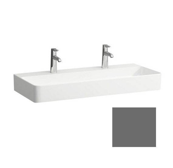 Раковина для ванной Laufen Val 95х42 см с 2 отверстиями без перелива шлифованная керамика графит матовый H8162877581151