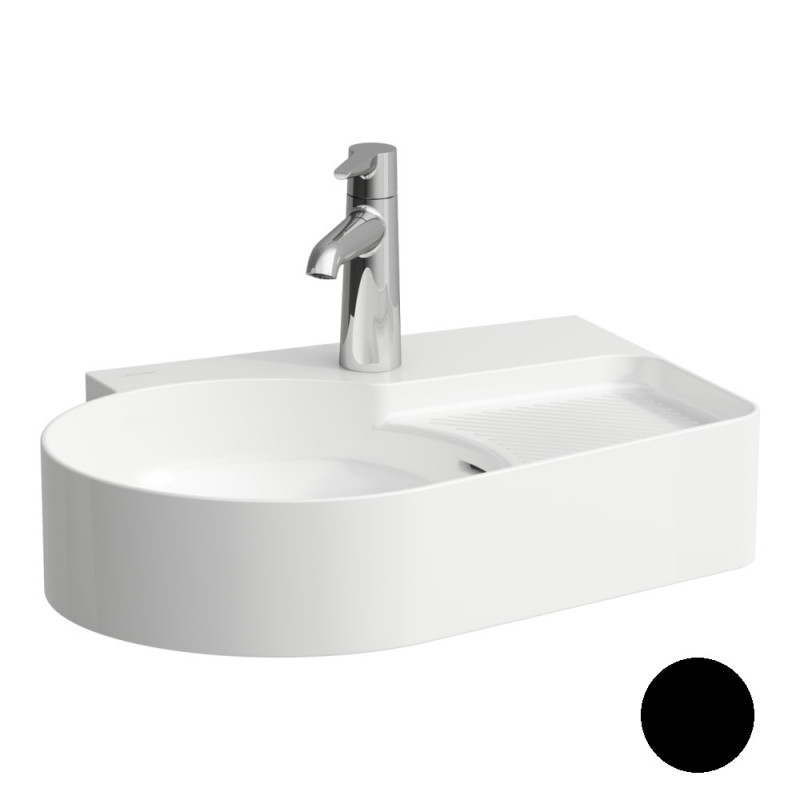 Раковина для ванной Laufen Val 53х40 см с 1 отверстием шлифованная керамика черный матовый H8162887161061