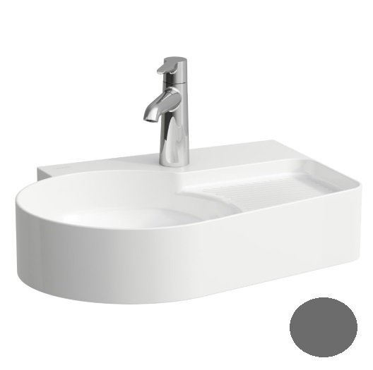 Раковина для ванной Laufen Val 53х40 см с 1 отверстием без перелива шлифованная керамика графит матовый H8162887581561