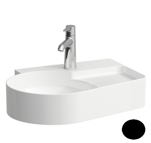 Раковина для ванной Laufen Val 53х40 см с 1 отверстием без перелива шлифованная керамика черный матовый H8162887161561