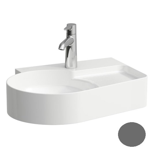 Раковина для ванної Laufen Val 53х40 см з 1 отвором без переливу шліфована кераміка графіт матовий H8162887581561