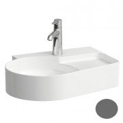 Раковина для ванной Laufen Val 53х40 см с 1 отверстием без перелива шлифованная керамика графит матовый H8162887581561