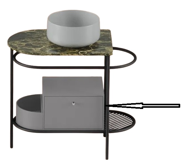 Ящик для консолі Artceram Flair 3.0 висувний МДФ platinum ACM037 52