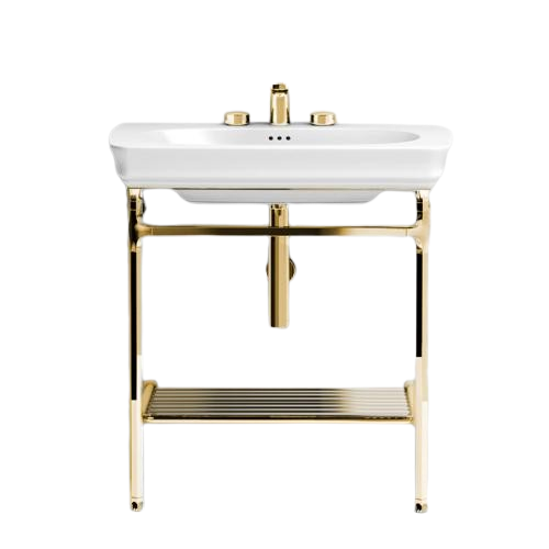 Консоль під раковину ArtCeram Civitas на 90 см із полицею-решіткою золото CIA005 73