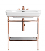 Консоль під раковину ArtCeram Civitas на 90 см з полицею рожеве золото CIA006 77