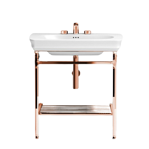 Консоль под раковину ArtCeram Civitas на 68 см с полкой-решеткой розовое золото CIA002 77