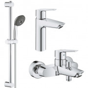 Комплект смесителей для ванной Grohe QuickFix Start  3 в 1 с душевым набором хром UA202301ME